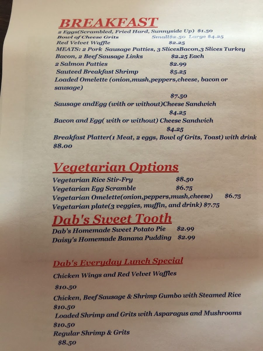 Menu Dab's Soul Food Cafe-1
